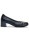 JucaZapatos - Pitillos 11133 - MARINO - Zapato salón con tacón medio y adorno, en piel brillante Marino