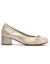 JucaZapatos - Pitillos 11133 - ORO - Zapato salón con tacón medio y adorno, en piel brillante Oro