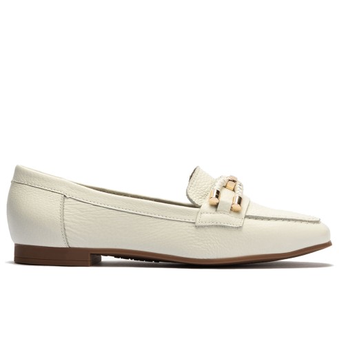 JucaZapatos - Pitillos 11140 - BLANCO - Mocasín plano en piel napa bombeada, con adorno Blanco