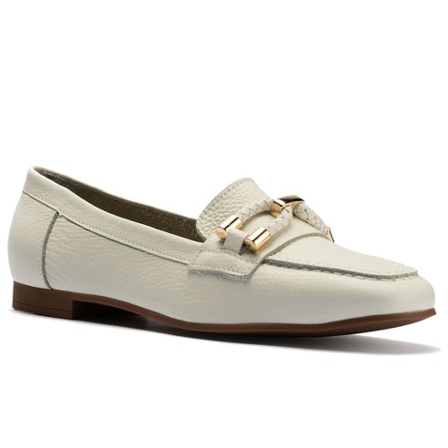 JucaZapatos - Pitillos 11140 - BLANCO - Mocasín plano en piel napa bombeada, con adorno Blanco