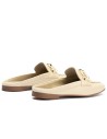 JucaZapatos - Pitillos 11141 - CREMA - Mocasín plano destalonado en piel napa bombeada, con adorno Crema