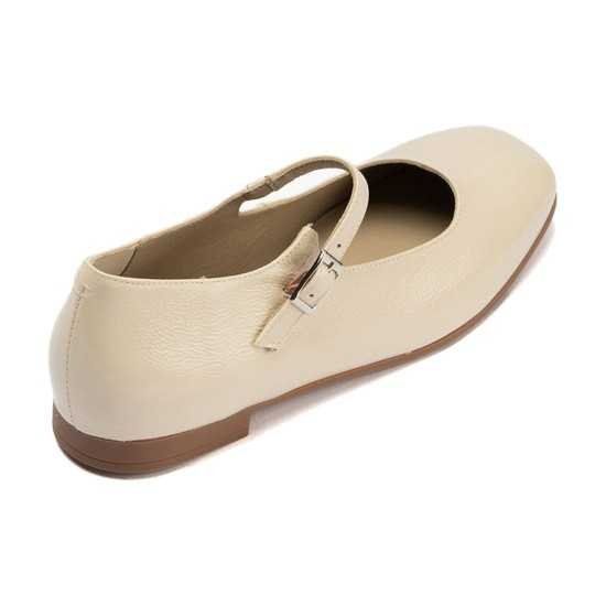 JucaZapatos - Pitillos 11142 - CREMA - Bailarina plana en piel charol Crema