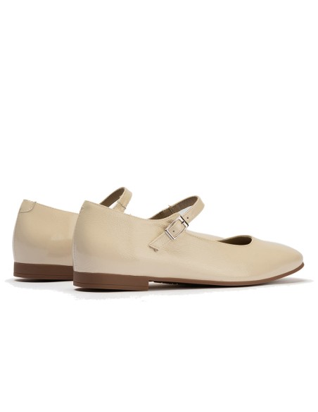 JucaZapatos - Pitillos 11142 - CREMA - Bailarina plana en piel charol Crema