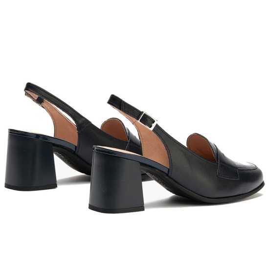 JucaZapatos - Pitillos 11160 - MARINO - Mocasín destalonado antifaz con tacón alto y punta cuadrada marino