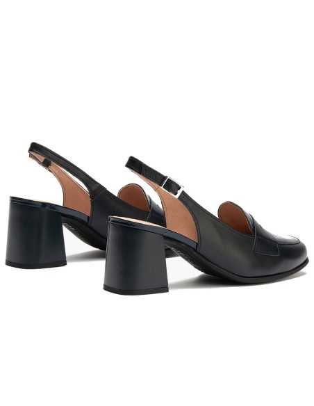 JucaZapatos - Pitillos 11160 - MARINO - Mocasín destalonado antifaz con tacón alto y punta cuadrada marino