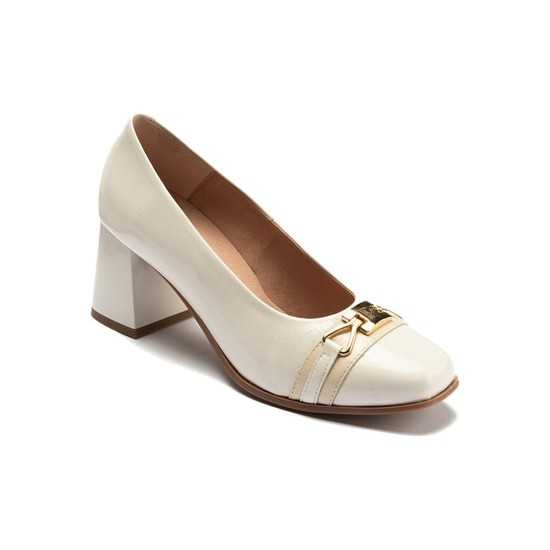 JucaZapatos - Pitillos 11161 - GLACIAL - Salón con tacón alto y punta cuadrada, con adorno Glacial
