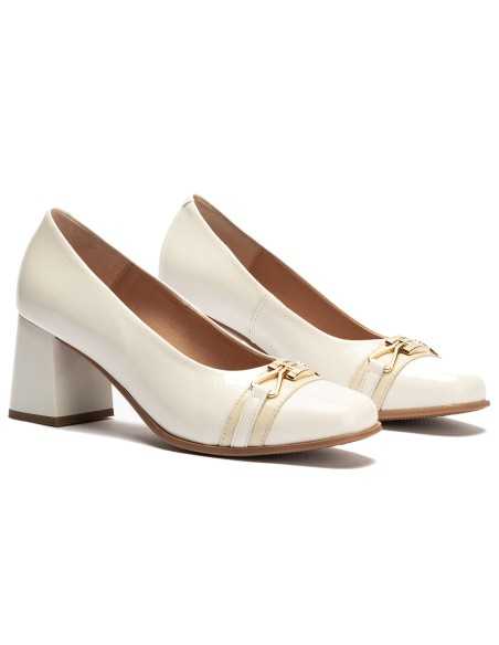 JucaZapatos - Pitillos 11161 - GLACIAL - Salón con tacón alto y punta cuadrada, con adorno Glacial