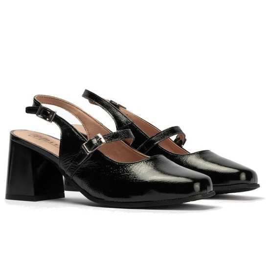 JucaZapatos - Pitillos 11163 - NEGRO - Mercedes destalonada con tacón alto y punta cuadrada Negro