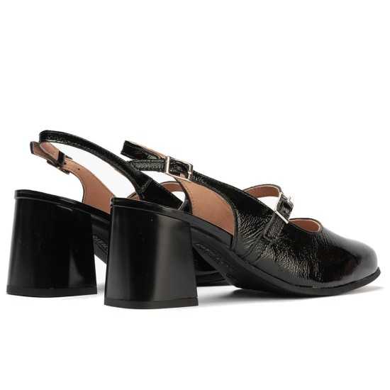 JucaZapatos - Pitillos 11163 - NEGRO - Mercedes destalonada con tacón alto y punta cuadrada Negro
