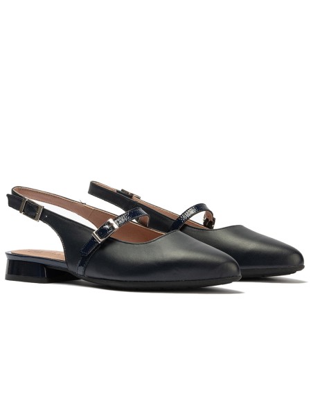 JucaZapatos - Pitillos 11170 - MARINO - Bailarina con tacón bajo y punta fina Marino