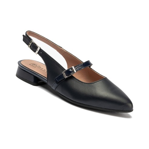 JucaZapatos - Pitillos 11170 - MARINO - Bailarina con tacón bajo y punta fina Marino