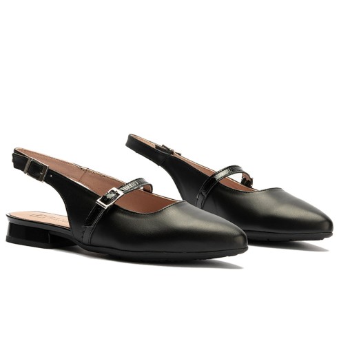 JucaZapatos - Pitillos 11170 - NEGRO - Bailarina con tacón bajo y punta fina Negro