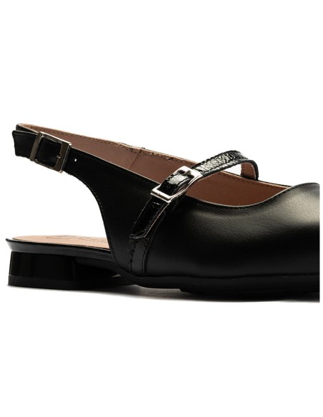 JucaZapatos - Pitillos 11170 - NEGRO - Bailarina con tacón bajo y punta fina Negro