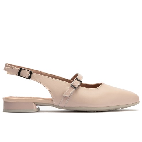 JucaZapatos - Pitillos 11170 - NUDE - Bailarina con tacón bajo y punta fina Nude