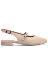 JucaZapatos - Pitillos 11170 - NUDE - Bailarina con tacón bajo y punta fina Nude