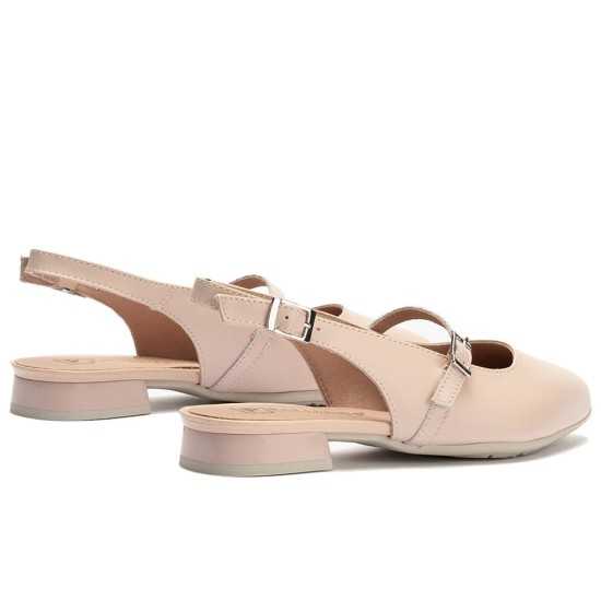 JucaZapatos - Pitillos 11170 - NUDE - Bailarina con tacón bajo y punta fina Nude