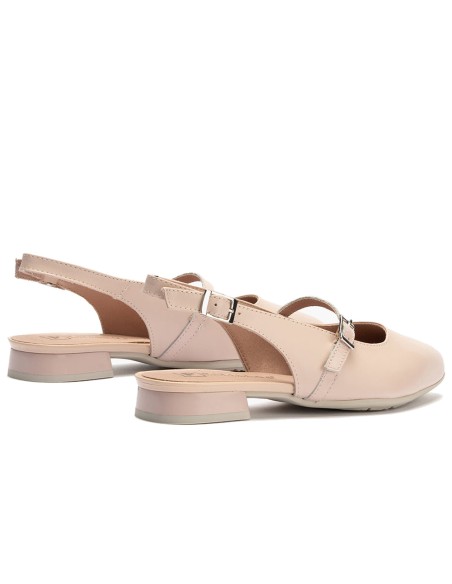 JucaZapatos - Pitillos 11170 - NUDE - Bailarina con tacón bajo y punta fina Nude