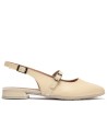 JucaZapatos - Pitillos 11170 - CREMA - Bailarina con tacón bajo y punta fina Crema
