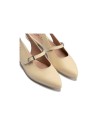 JucaZapatos - Pitillos 11170 - CREMA - Bailarina con tacón bajo y punta fina Crema