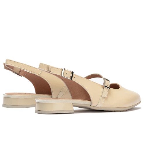 JucaZapatos - Pitillos 11170 - CREMA - Bailarina con tacón bajo y punta fina Crema