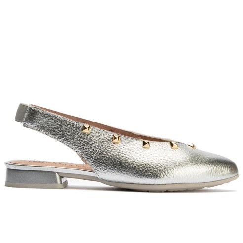 JucaZapatos - Pitillos 11173 - PLATA - Bailarina con tacón bajo, punta fina y detalles metalizados Plata