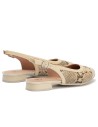 JucaZapatos - Pitillos 11174 - CREMA - Bailarina destalonada con tacón bajo, punta fina y animal print Crema