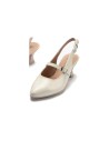JucaZapatos - Pitillos 11184 - GLACIAL - Zapato salón destalonado con tacón medio, en piel charol y pulsera Glacial