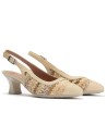JucaZapatos - Pitillos 11185 - CREMA - Zapato salón destalonado con tacón medio, en piel napa y rafia Crema