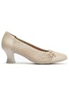 JucaZapatos - Pitillos 11187 - ORO - Zapato de salón con tacón medio, punta fina y adorno Oro