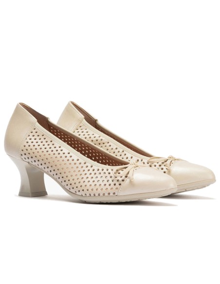 JucaZapatos - Pitillos 11187 - ORO - Zapato de salón con tacón medio, punta fina y adorno Oro