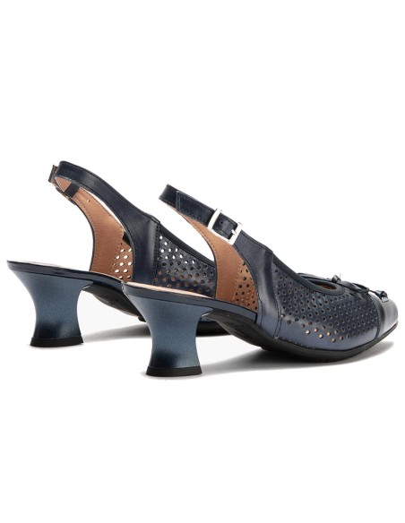 JucaZapatos - Pitillos 11188 - MARINO - Zapato de salón con tacón medio, punta fina y pulsera Marino