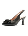 JucaZapatos - Pitillos 11191 - NEGRO - Zapato de salón destalonado con tacón alto, punta fina y detalle de lazo Negro