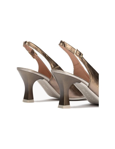JucaZapatos - Pitillos 11191 - BRONCE - Zapato de salón destalonado con tacón alto, punta fina y detalle de lazo Bronce