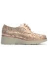 JucaZapatos - Pitillos 11240 - NUDE - Blucher con cordones, cuña y piel fantasía Nude