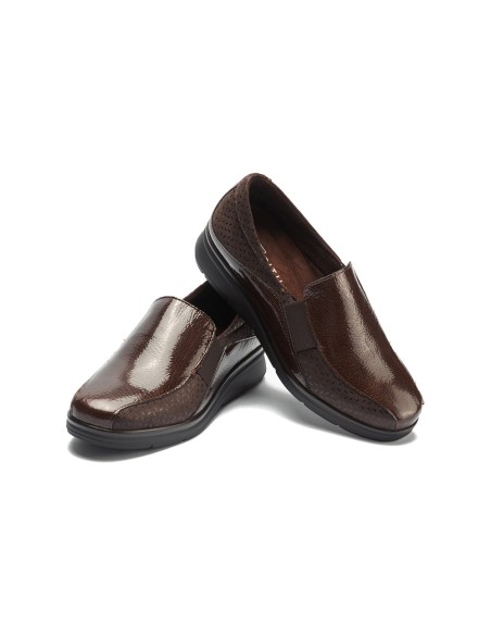 JucaZapatos - Pitillos 11500 - MARRON - Gucci Elásticos combinado Charol con Lycra Marrón