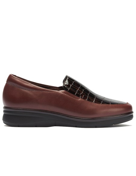JucaZapatos - Pitillos 11503 - BURDEOS - Manoletina combinada Napa con Coco Charol Burdeos