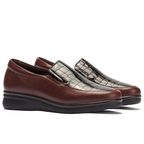 JucaZapatos - Pitillos 11503 - BURDEOS - Manoletina combinada Napa con Coco Charol Burdeos