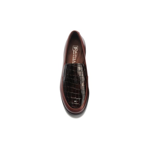 JucaZapatos - Pitillos 11503 - BURDEOS - Manoletina combinada Napa con Coco Charol Burdeos