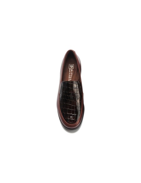 JucaZapatos - Pitillos 11503 - BURDEOS - Manoletina combinada Napa con Coco Charol Burdeos