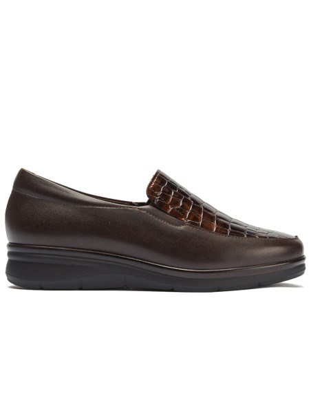 JucaZapatos - Pitillos 11503 - MARRON - Manoletina combinada Napa con Coco Charol Marrón