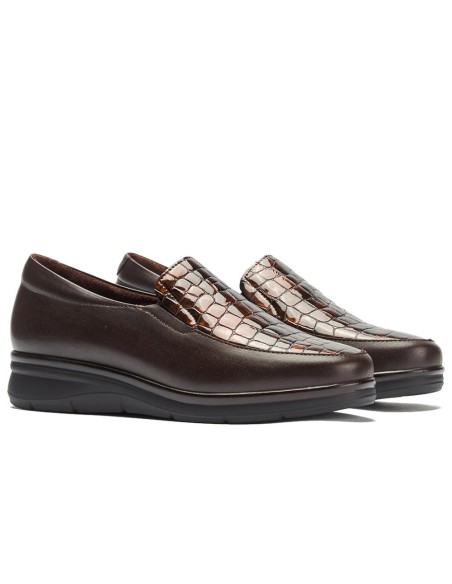 JucaZapatos - Pitillos 11503 - MARRON - Manoletina combinada Napa con Coco Charol Marrón