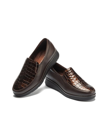JucaZapatos - Pitillos 11503 - MARRON - Manoletina combinada Napa con Coco Charol Marrón