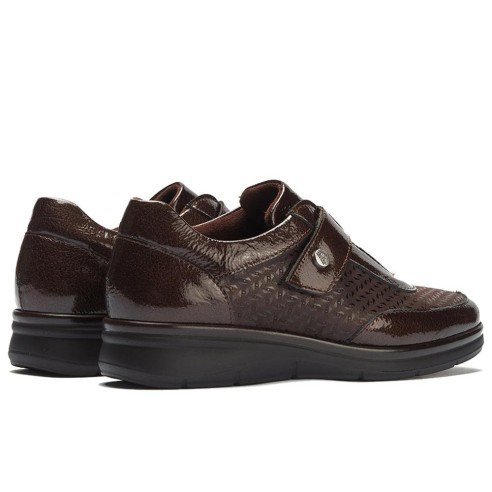 JucaZapatos - Pitillos 11504 - MARRON - Deportivo con Velcro combinado Charol con Lycra Marrón