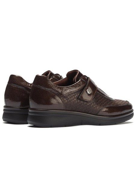 JucaZapatos - Pitillos 11504 - MARRON - Deportivo con Velcro combinado Charol con Lycra Marrón