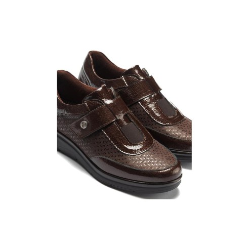 JucaZapatos - Pitillos 11504 - MARRON - Deportivo con Velcro combinado Charol con Lycra Marrón