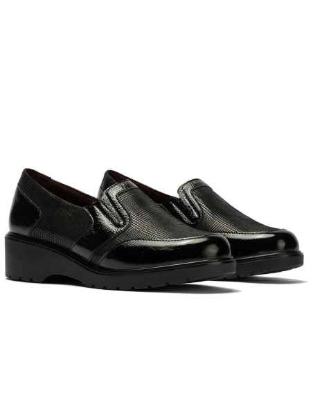 JucaZapatos - Pitillos 11521 - NEGRO - Manoletina con elásticos combinado charol con lycra Negro