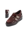 JucaZapatos - Pitillos 11524 - BURDEOS - Blucher con velcro combinado charol con ante Burdeos