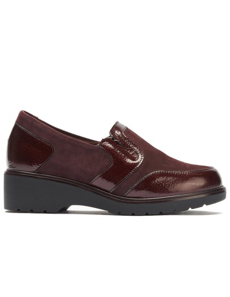 JucaZapatos - Pitillos 11525 - BURDEOS - Manoletina con elásticos combinado charol con ante Burdeos