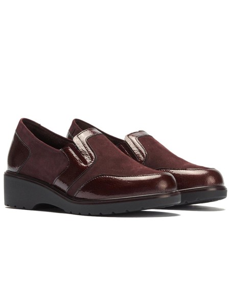 JucaZapatos - Pitillos 11525 - BURDEOS - Manoletina con elásticos combinado charol con ante Burdeos