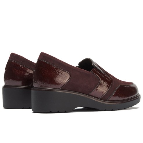 JucaZapatos - Pitillos 11525 - BURDEOS - Manoletina con elásticos combinado charol con ante Burdeos